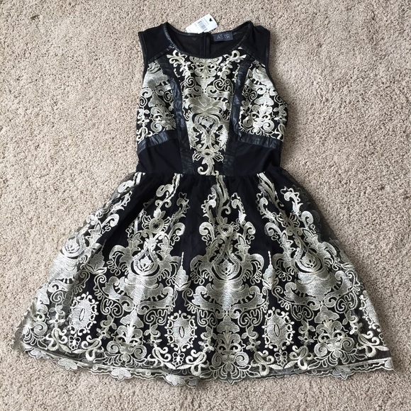 NWT Brocade Dress with Sheer Accents - Picture 1 of 5